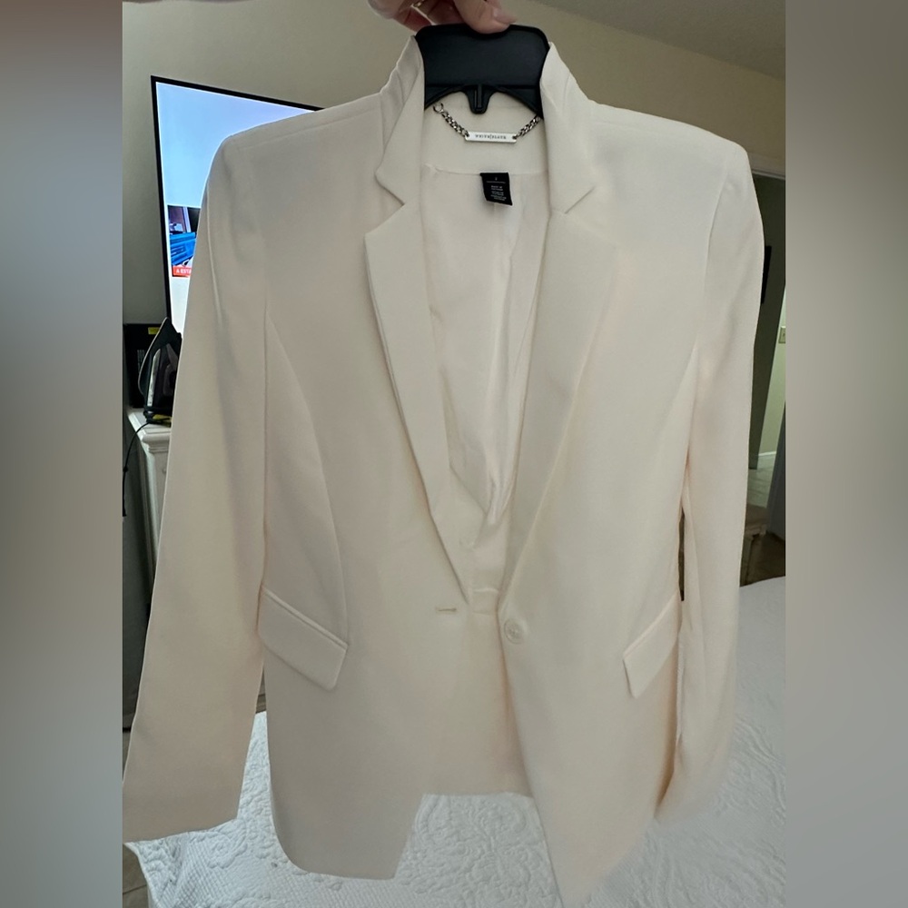 White House Black Market Cream Blazer